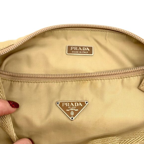 Prada Beige Tessuto Nylon Small Pouch Vintage Handbag - Picture 11 of 12